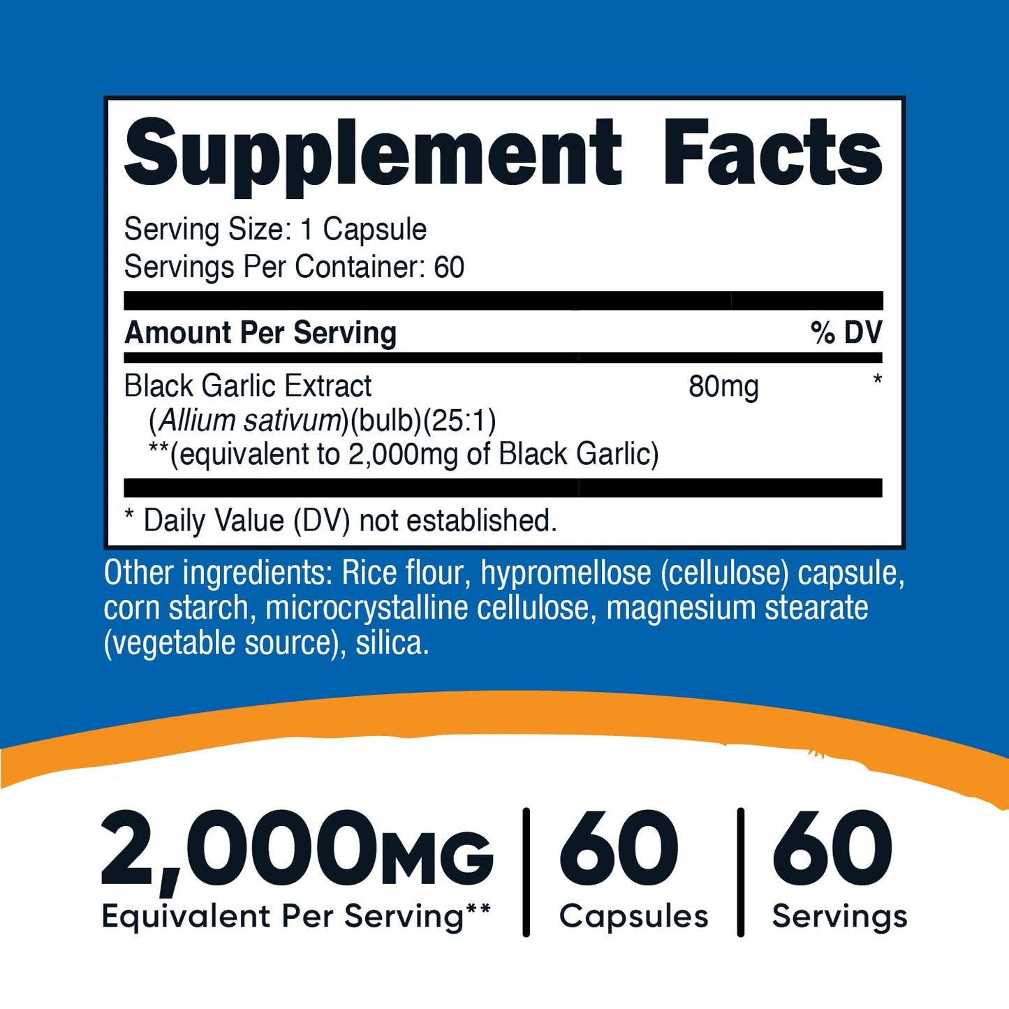 Nutricost Black Garlic Extract 60 Capsules for 60 Servings Per Bottle - Aged Black Garlic Extract, Vegan - PrimeBioHealth - canada supplements