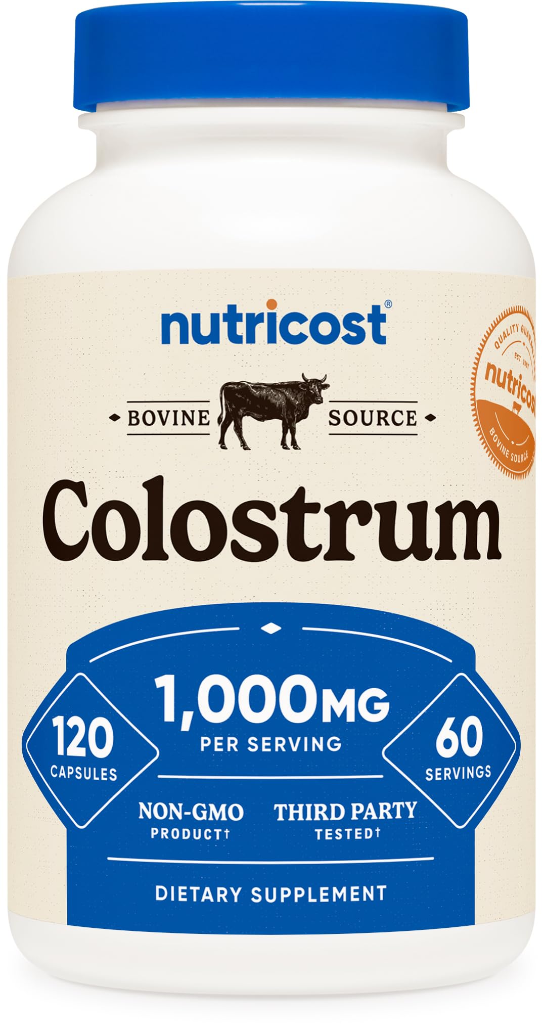 Nutricost Colostrum 1000mg, 120 Capsules - Gluten Free & GMO Free, 60 Servings - PrimeBioHealth - canada supplements