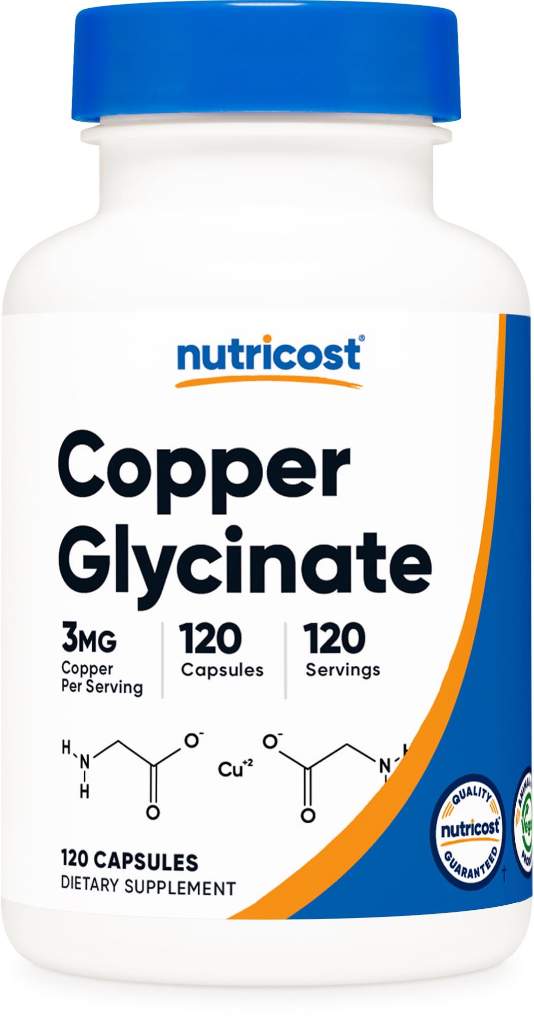 Nutricost Copper Glycinate Capsules (120 Capsules, 3MG Copper per Serving) - Non GMO, Vegan - PrimeBioHealth - canada supplements