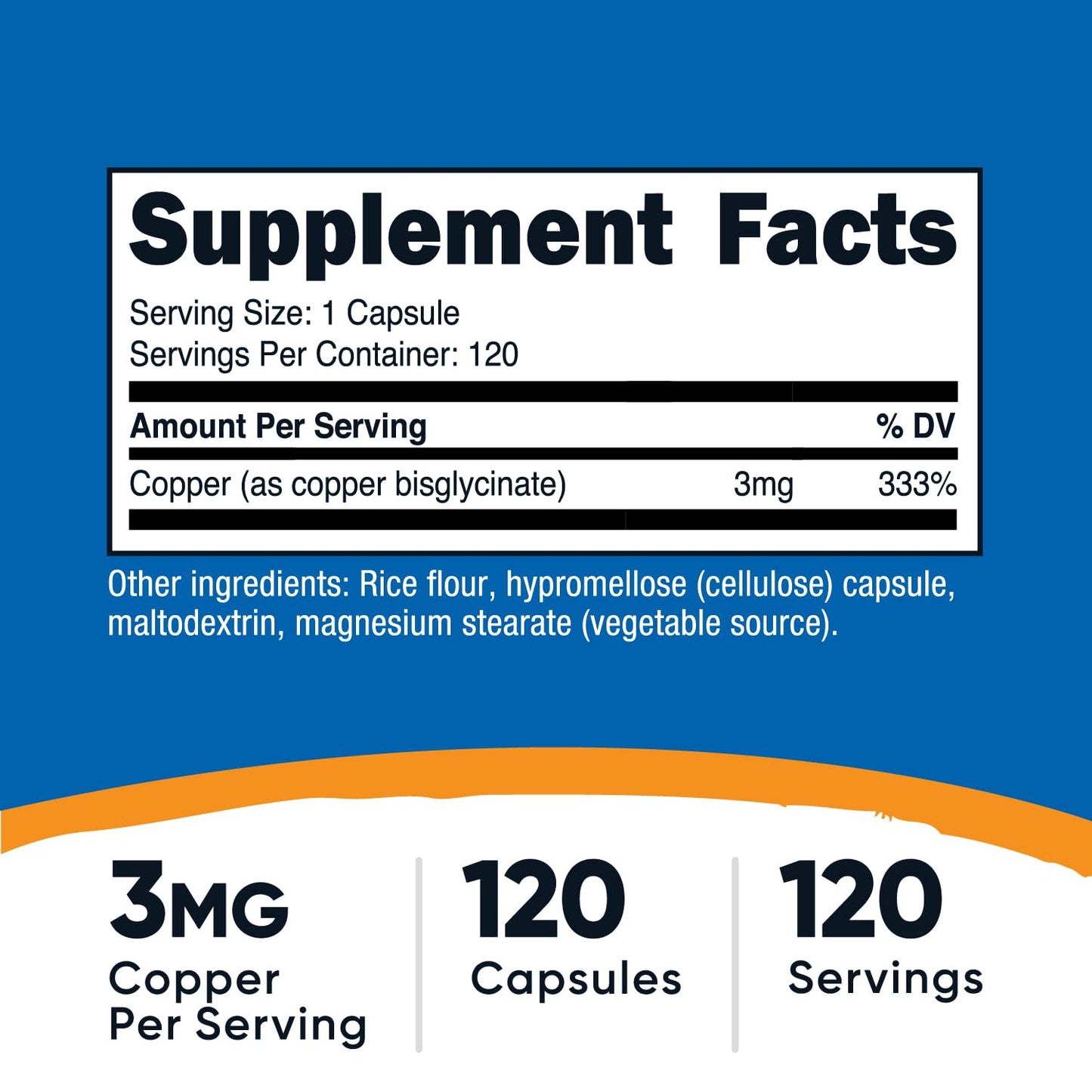 Nutricost Copper Glycinate Capsules (120 Capsules, 3MG Copper per Serving) - Non GMO, Vegan - PrimeBioHealth - canada supplements
