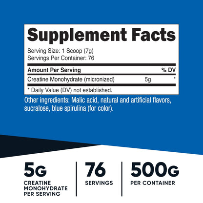 Nutricost Creatine Monohydrate Micronized Powder 500G, 5000mg Per Serv (5g) - 100 Servings, 17.9 Oz - PrimeBioHealth - canada supplements