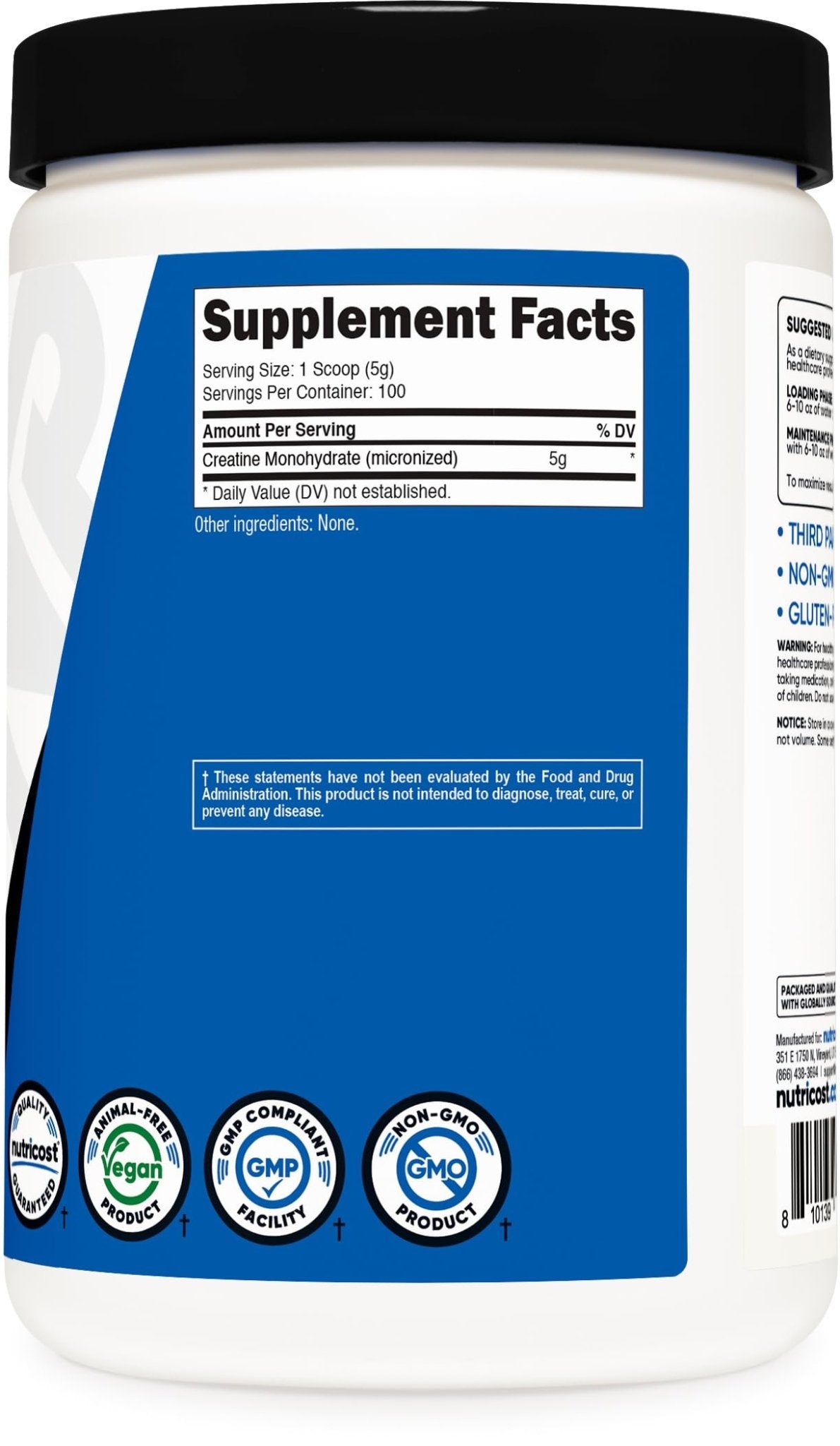 Nutricost Creatine Monohydrate Micronized Powder 500G, 5000mg Per Serv (5g) - 100 Servings, 17.9 Oz - PrimeBioHealth - canada supplements