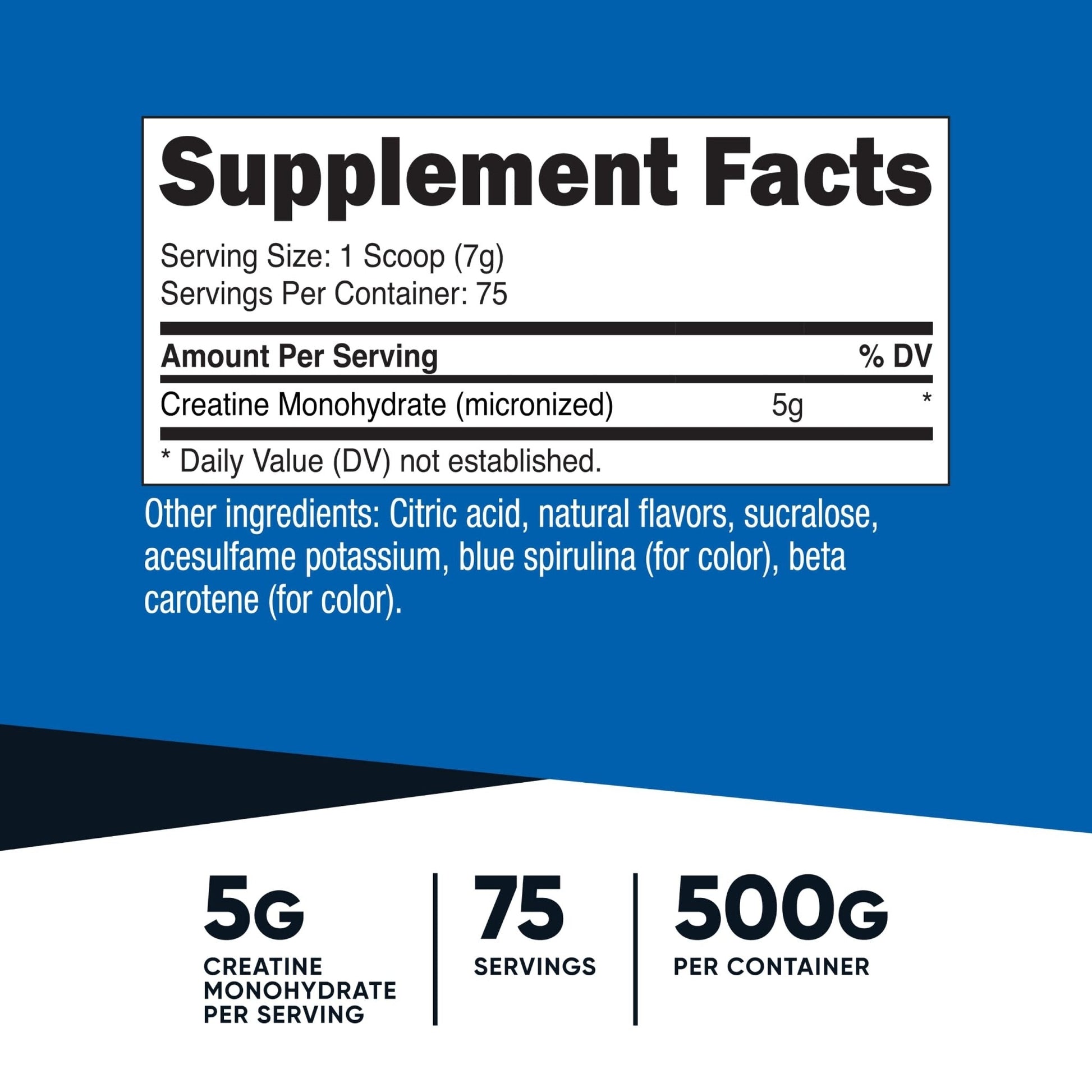 Nutricost Creatine Monohydrate Micronized Powder 500G, 5000mg Per Serv (5g) - 100 Servings, 17.9 Oz - PrimeBioHealth - canada supplements