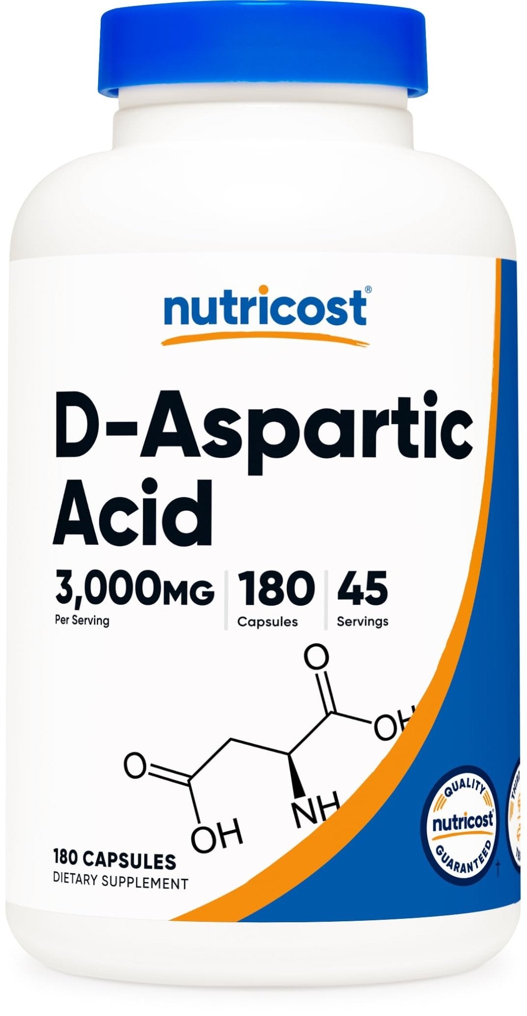 Nutricost D-Aspartic Acid (DAA) Capsules 3000mg Per Serving (180 Capsules) - Non-GMO - PrimeBioHealth - canada supplements
