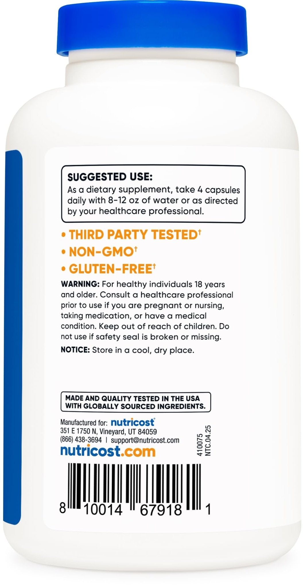 Nutricost D-Aspartic Acid (DAA) Capsules 3000mg Per Serving (180 Capsules) - Non-GMO - PrimeBioHealth - canada supplements