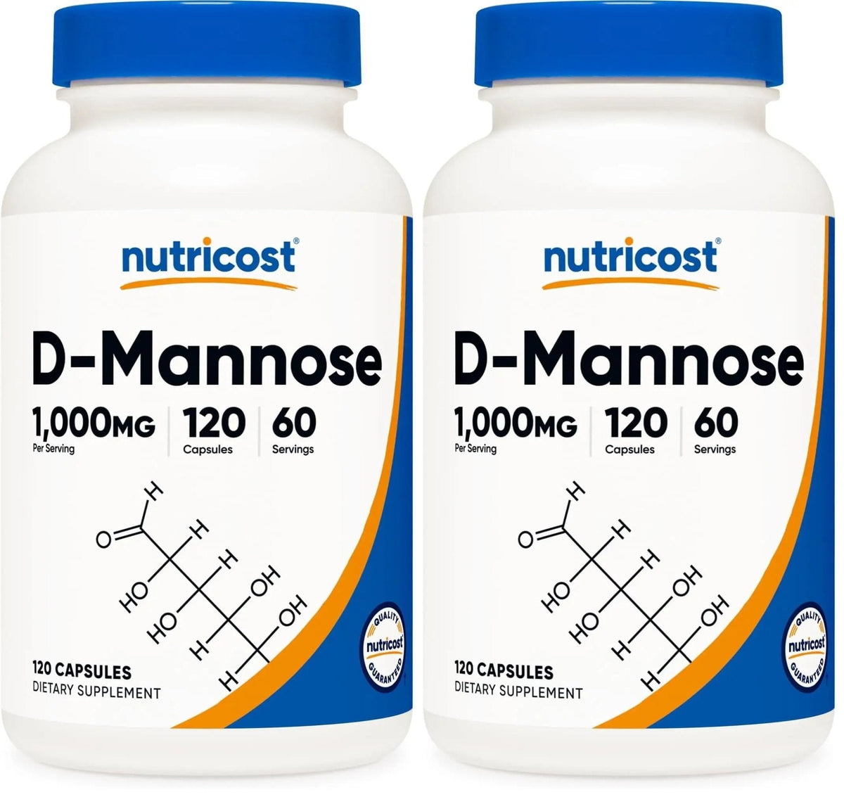 Nutricost D-Mannose 1000mg Per Serving, 120 Capsules - 500mg Per Capsule, Urinary Tract Health, Non-GMO and Gluten Free (Pack of 2) - PrimeBioHealth - canada supplements