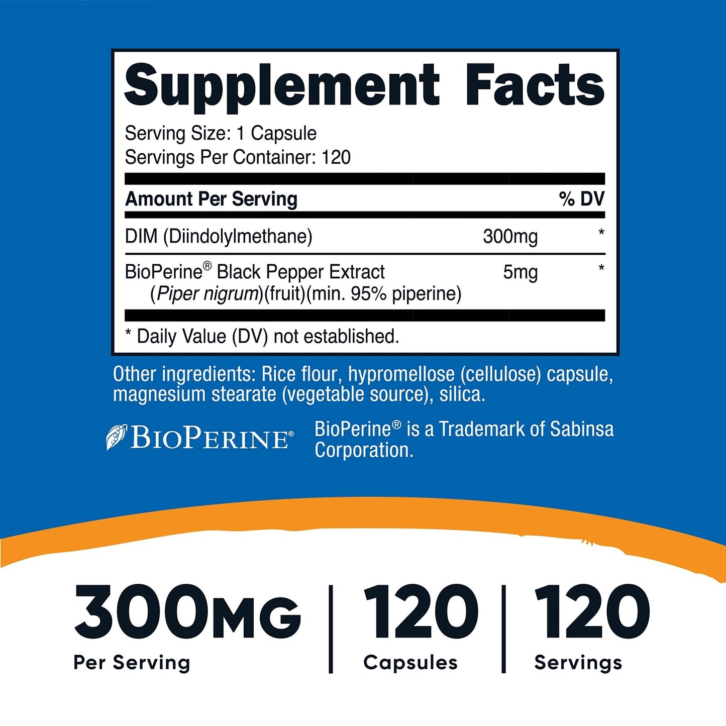 Nutricost DIM (Diindolylmethane) Plus BioPerine 300mg, 120 Vegetarian Capsules - Up to 4 Month Supply, Max Strength DIM Supplement - PrimeBioHealth - canada supplements