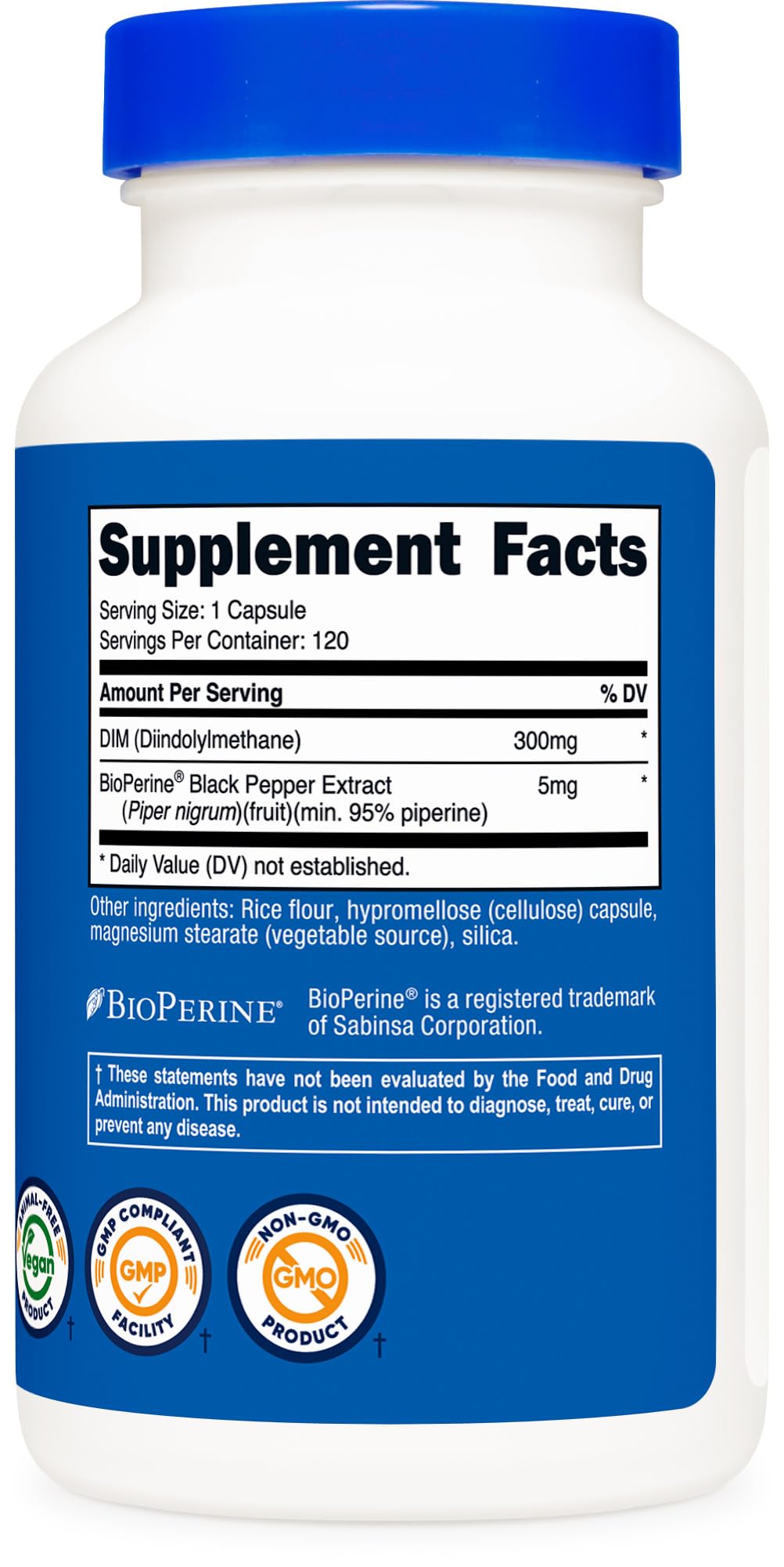 Nutricost DIM (Diindolylmethane) Plus BioPerine 300mg, 120 Vegetarian Capsules - Up to 4 Month Supply, Max Strength DIM Supplement - PrimeBioHealth - canada supplements