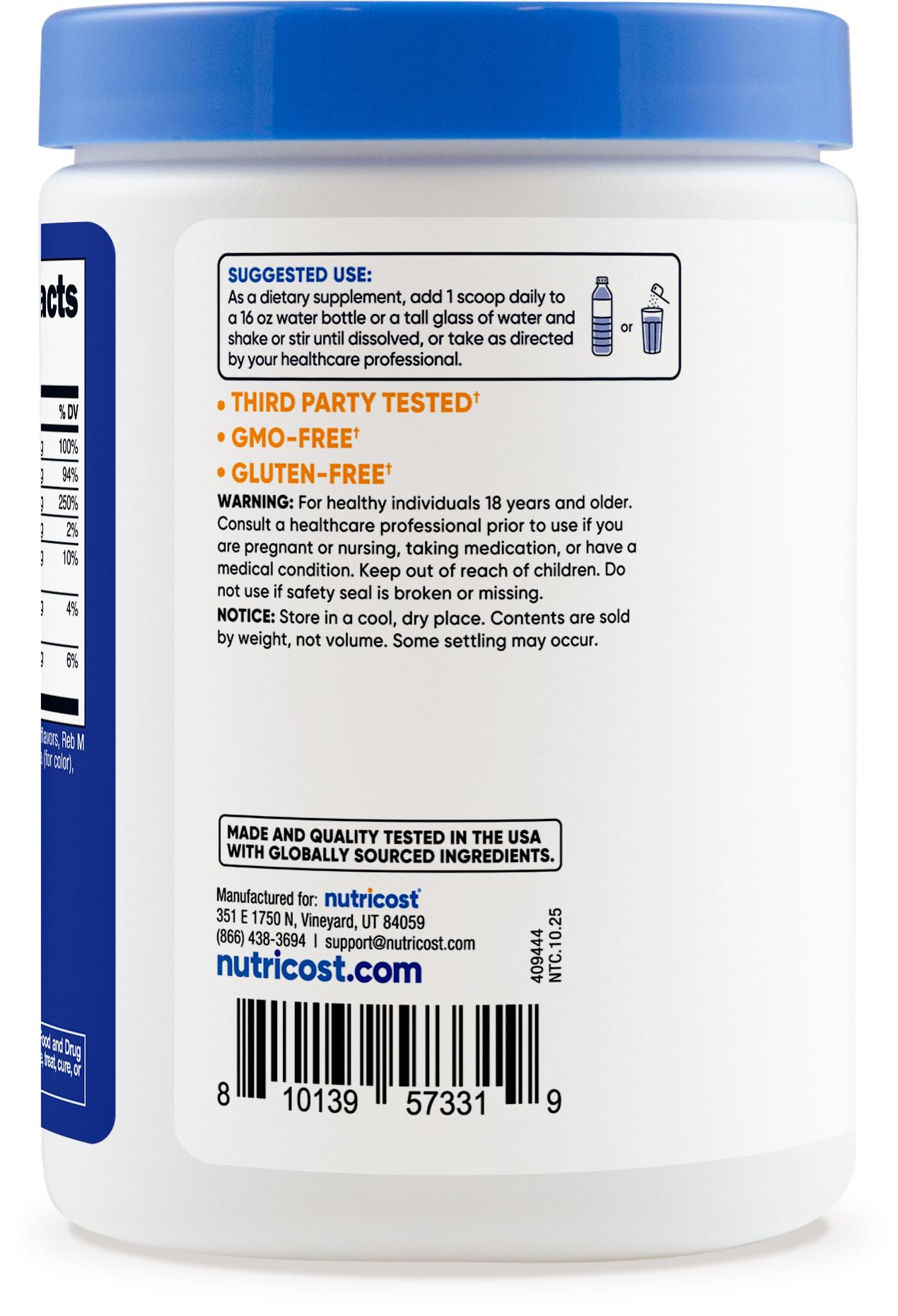 Nutricost Electrolyte Complex Powder (60 Servings, Blue Raspberry) - Hydration Supplement Drink Mix with Vitamins and Minerals - PrimeBioHealth - canada supplements