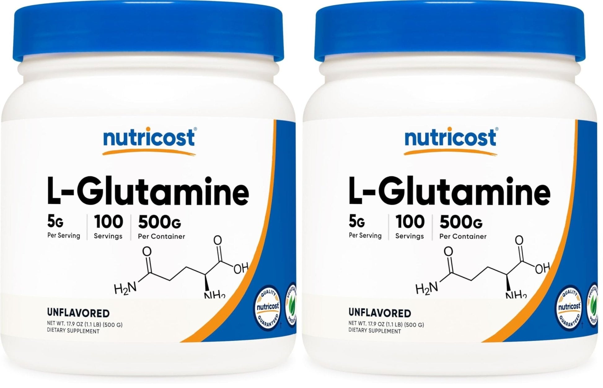 Nutricost L-Glutamine Powder (500 Grams) Unflavored - Gluten Free & Non-GMO, 100 Servings - PrimeBioHealth - canada supplements