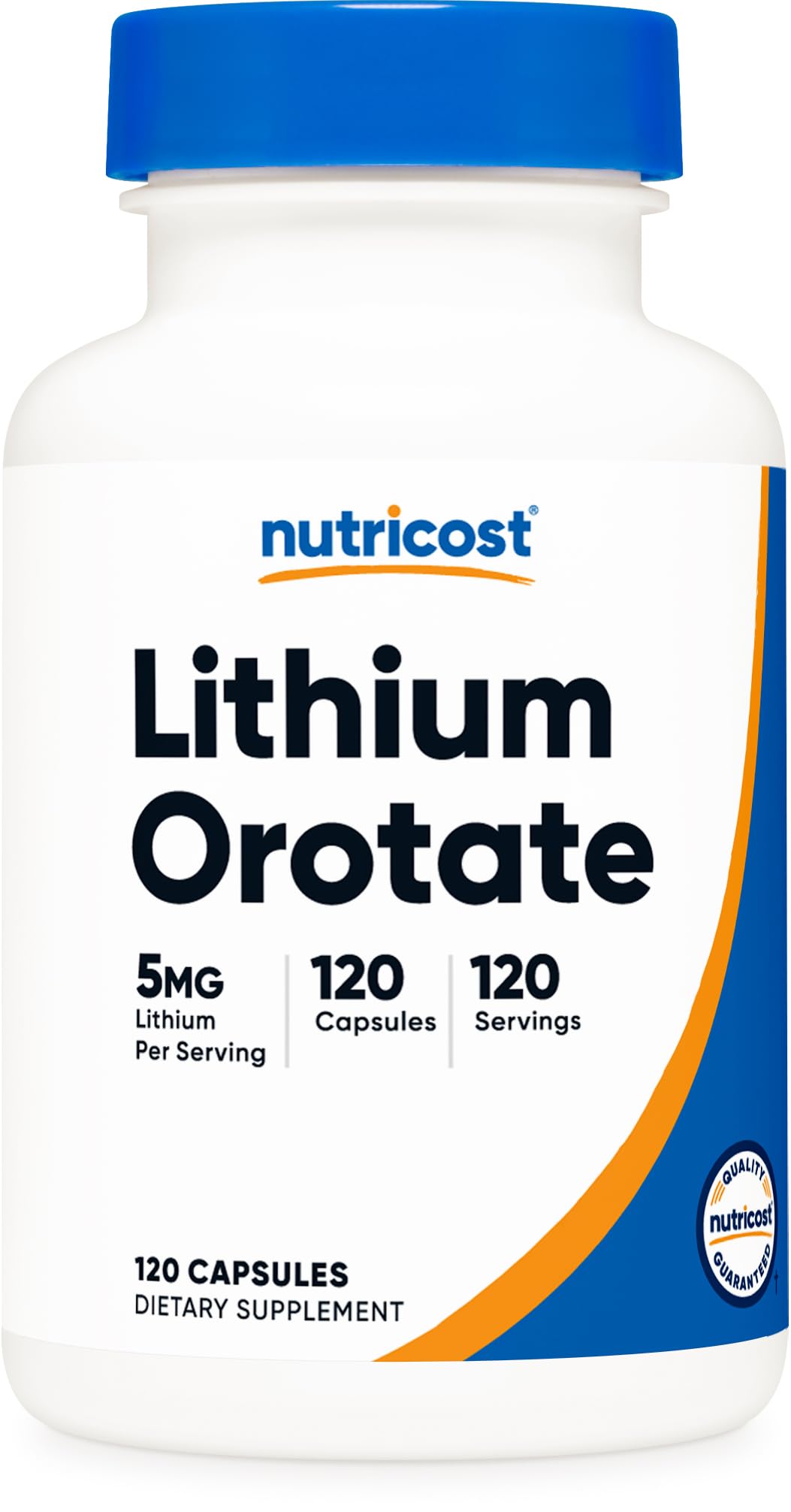 Nutricost Lithium Orotate 5mg, 120 Capsules - Veggie Caps, Non-GMO, Gluten Free - PrimeBioHealth - canada supplements