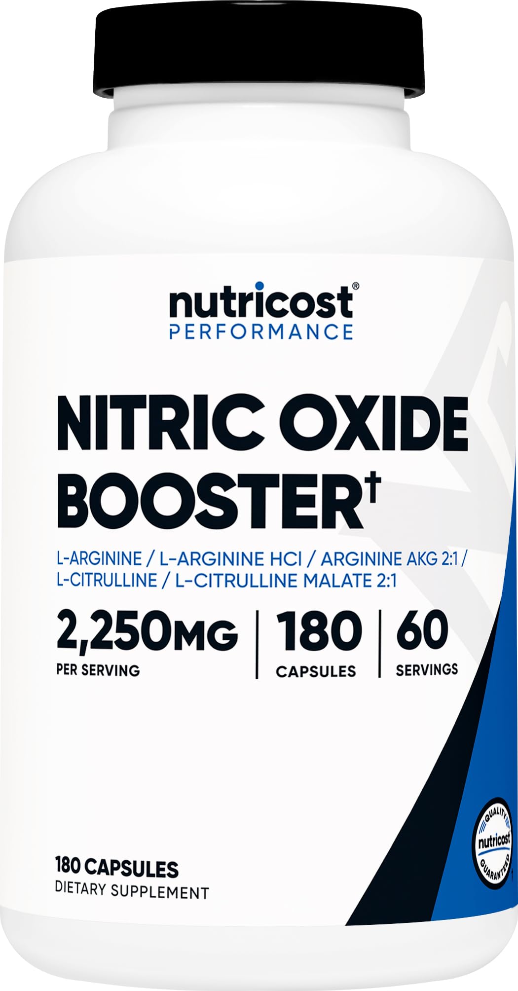 Nutricost Nitric Oxide Booster 2250mg, 180 Capsules - 750mg Per Casule, 60 Servings - Gluten Free and Non-GMO - PrimeBioHealth - canada supplements