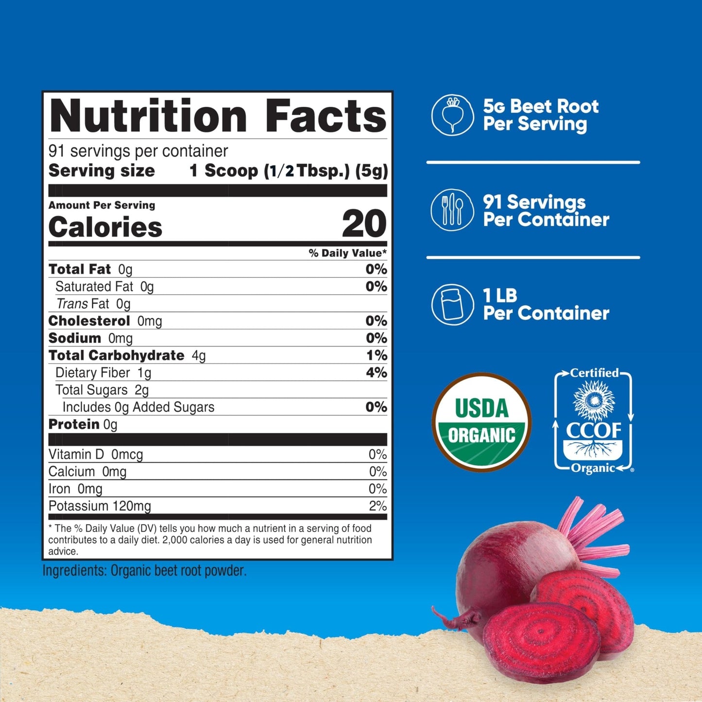 Nutricost Organic Beet Root Powder 1 LB - Vegan, Superfood, Certified USDA Organic - PrimeBioHealth - canada supplements