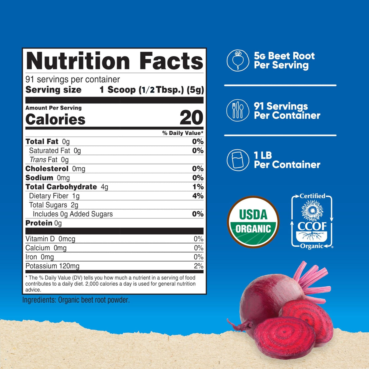 Nutricost Organic Beet Root Powder 1 LB - Vegan, Superfood, Certified USDA Organic - PrimeBioHealth - canada supplements