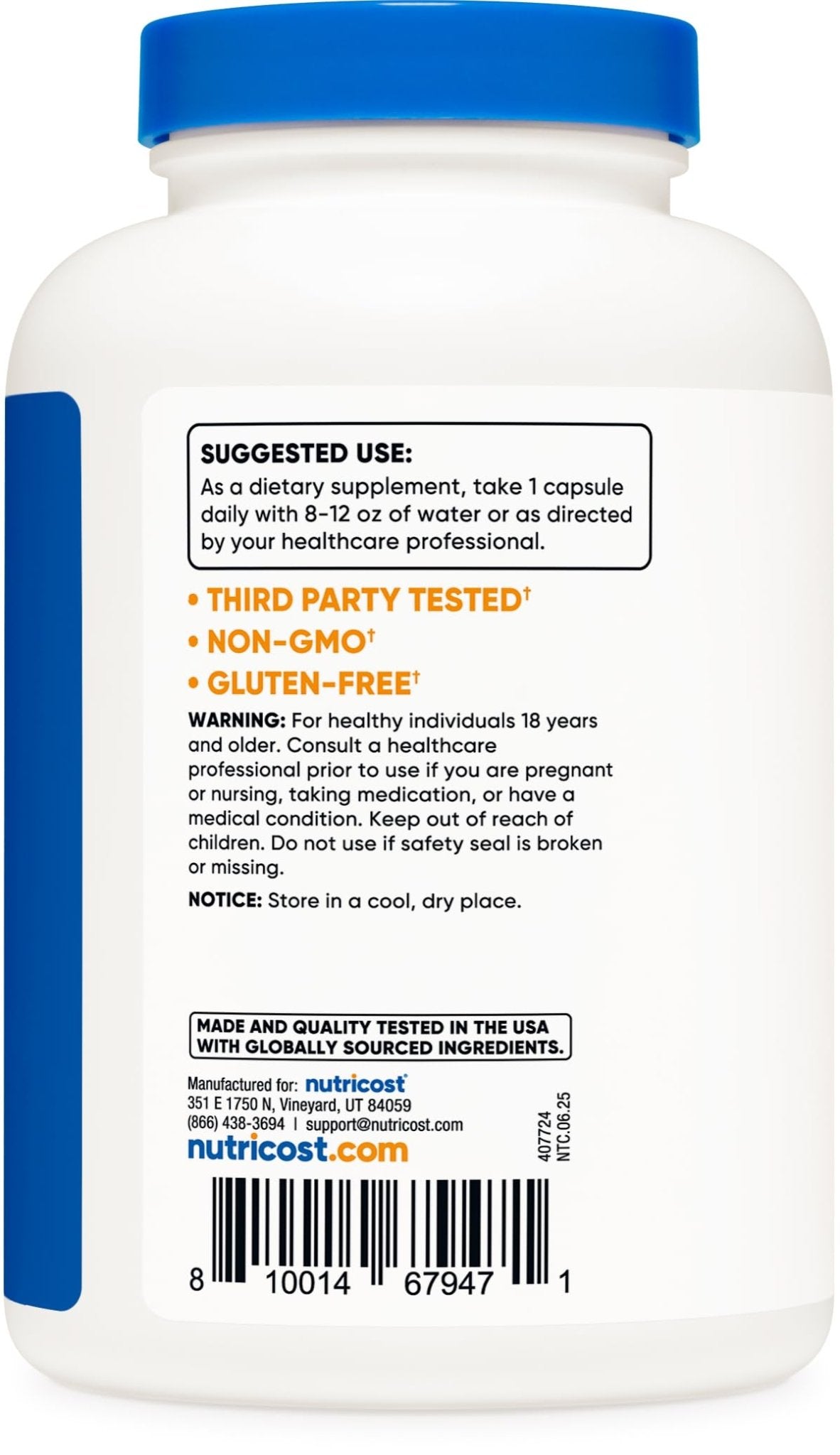 Nutricost Potassium Citrate 99mg, 500 Capsules - PrimeBioHealth - canada supplements