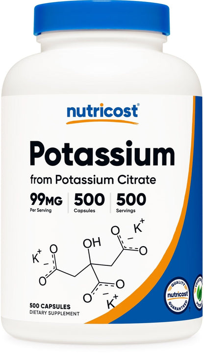Nutricost Potassium Citrate 99mg, 500 Capsules - PrimeBioHealth - canada supplements