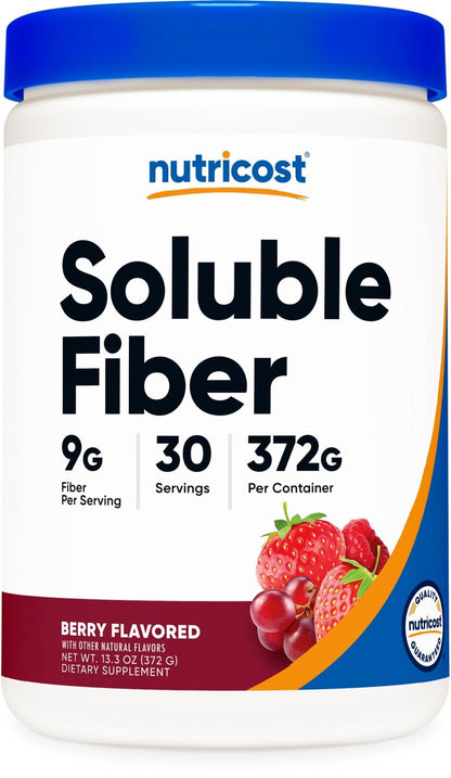 Nutricost Soluble Fiber (Berry Flavored) 30 Servings - Vegan, Non-GMO, Gluten Free - PrimeBioHealth - canada supplements