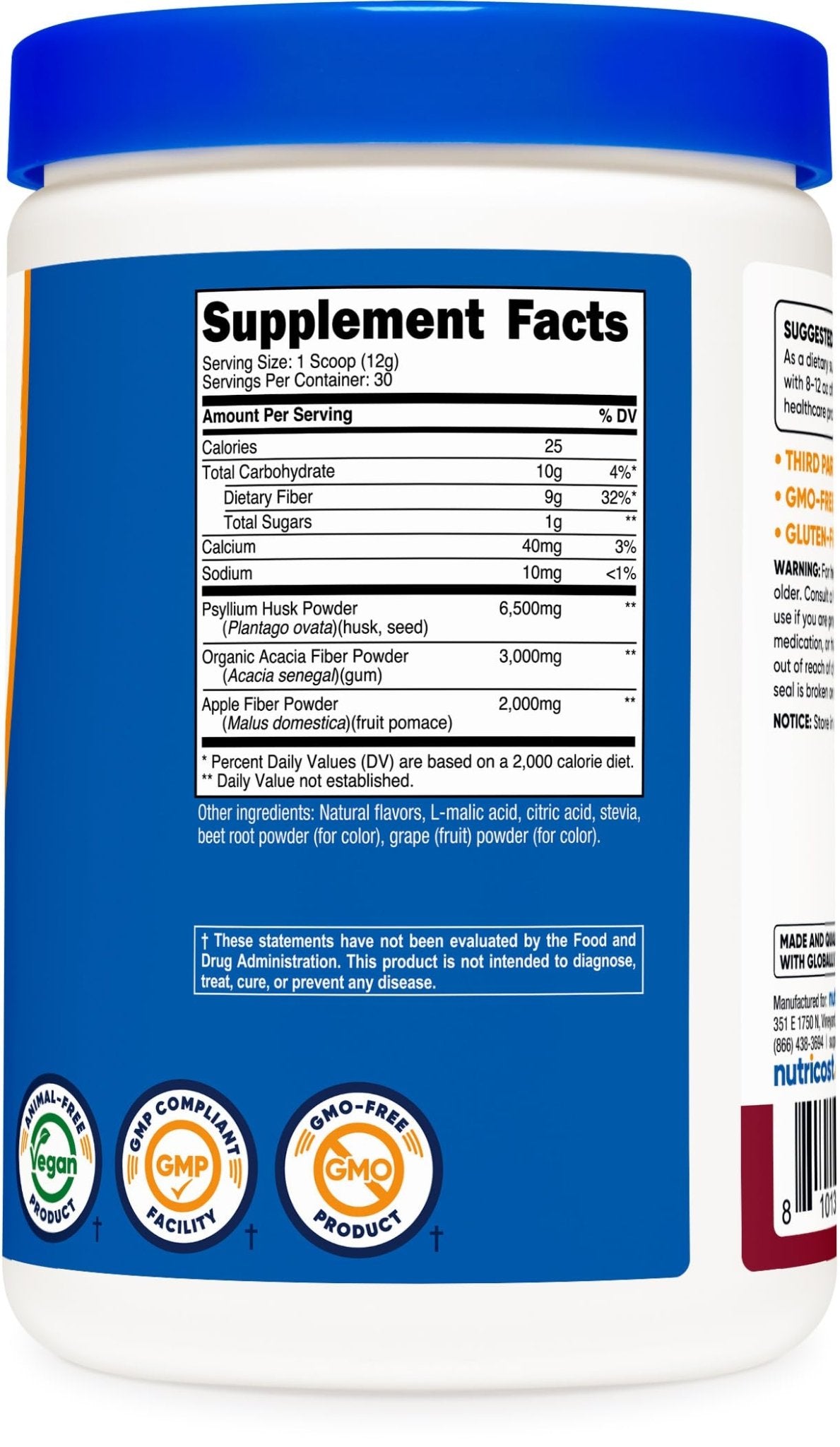 Nutricost Soluble Fiber (Berry Flavored) 30 Servings - Vegan, Non-GMO, Gluten Free - PrimeBioHealth - canada supplements