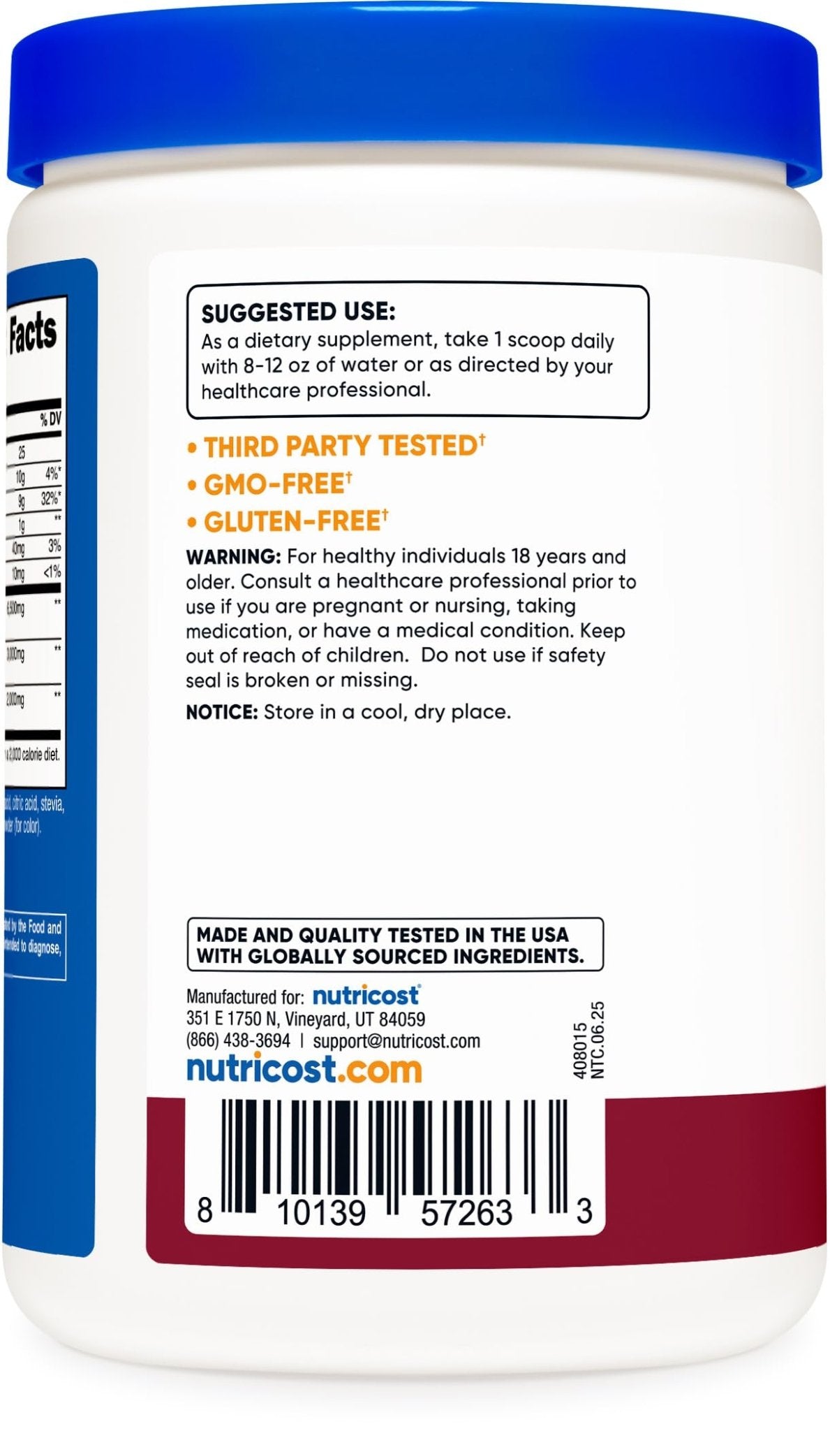Nutricost Soluble Fiber (Berry Flavored) 30 Servings - Vegan, Non-GMO, Gluten Free - PrimeBioHealth - canada supplements