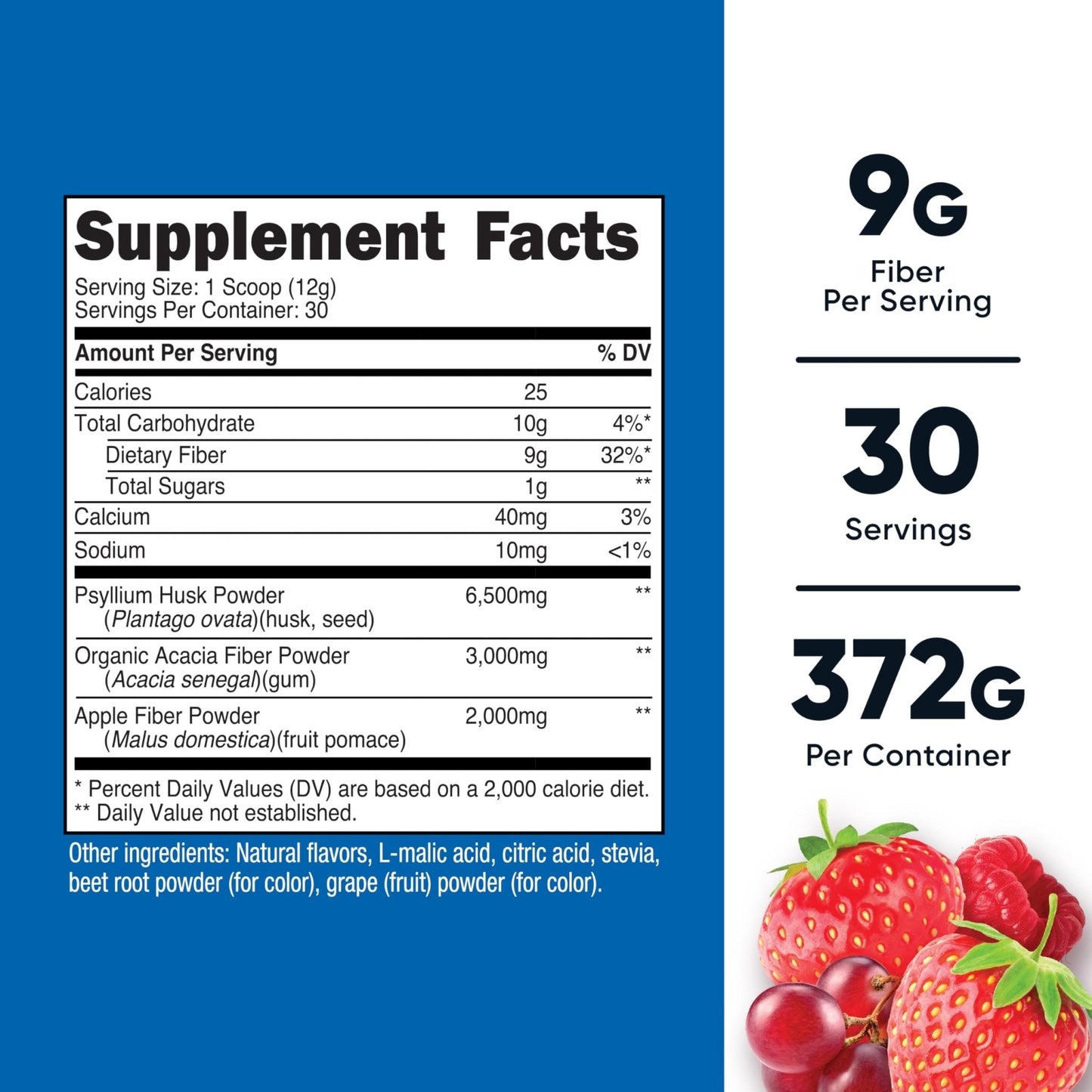 Nutricost Soluble Fiber (Berry Flavored) 30 Servings - Vegan, Non-GMO, Gluten Free - PrimeBioHealth - canada supplements