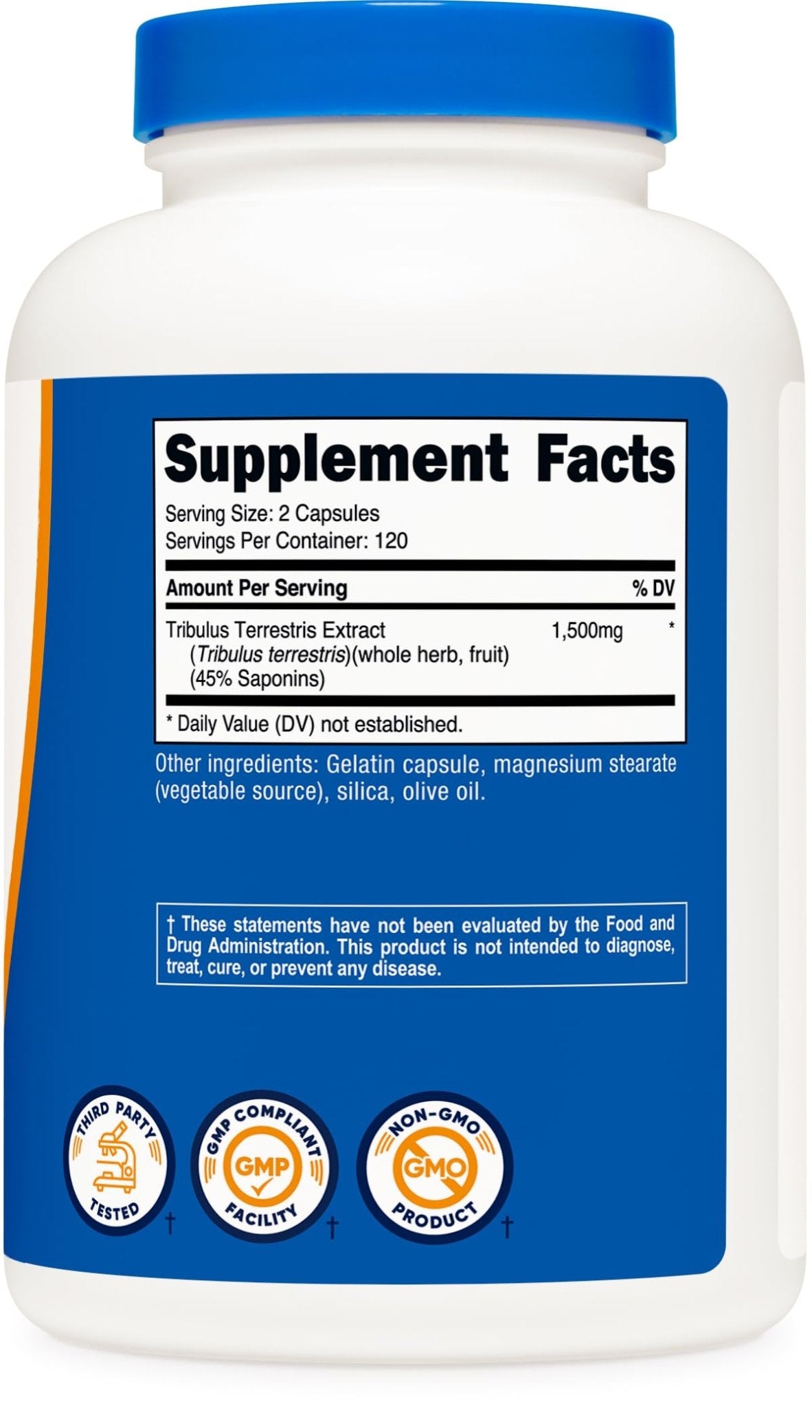 Nutricost Tribulus Terrestris Extract 1500mg, 240 Capsules - 45% Saponins, 120 Servings, Non-GMO, Gluten Free - PrimeBioHealth - canada supplements