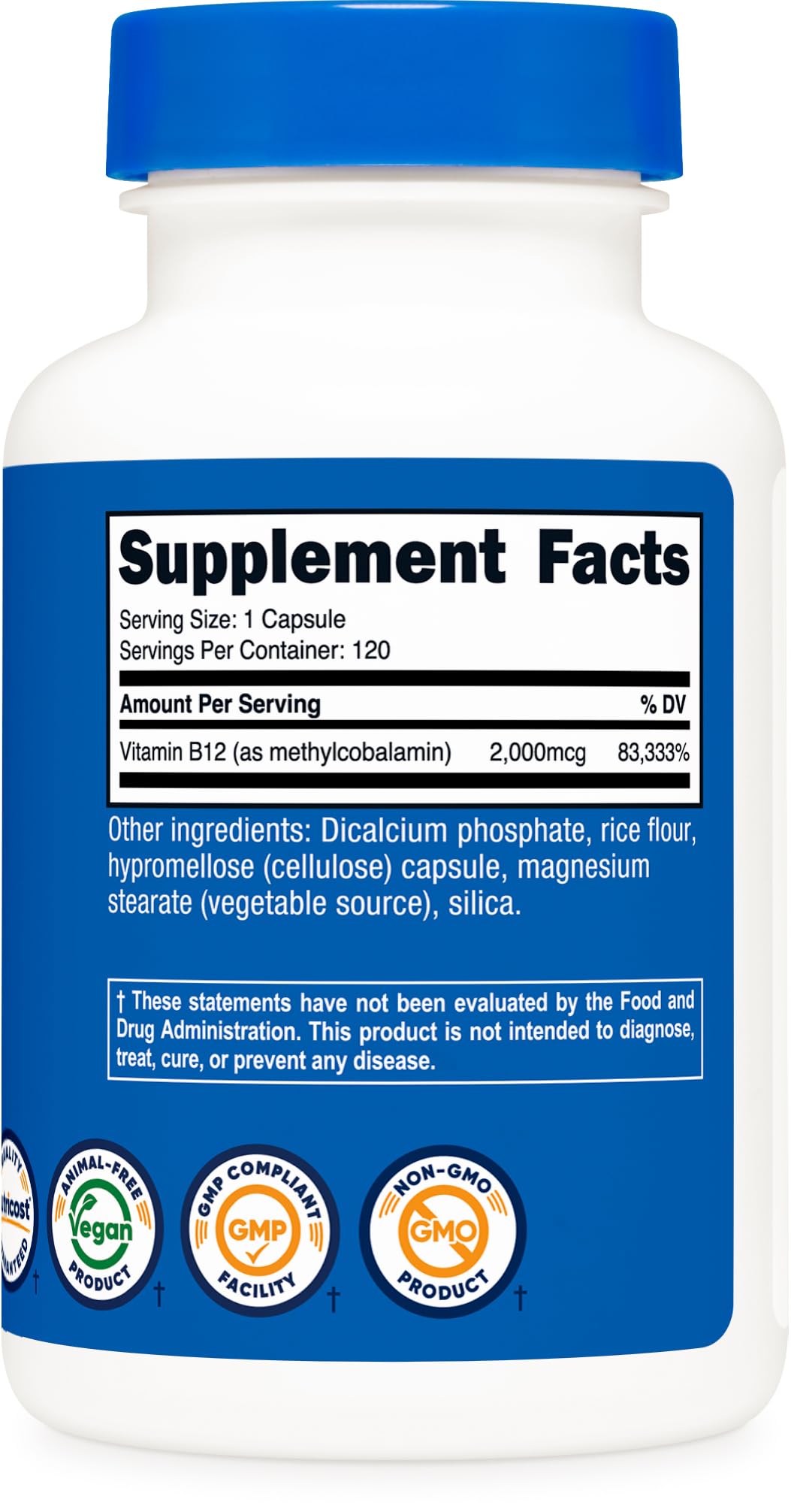Nutricost Vitamin B12 (Methylcobalamin) 2000mcg, 240 Capsules - Vegetarian Caps, Non-GMO, Gluten Free B12 Supplement - PrimeBioHealth - canada supplements