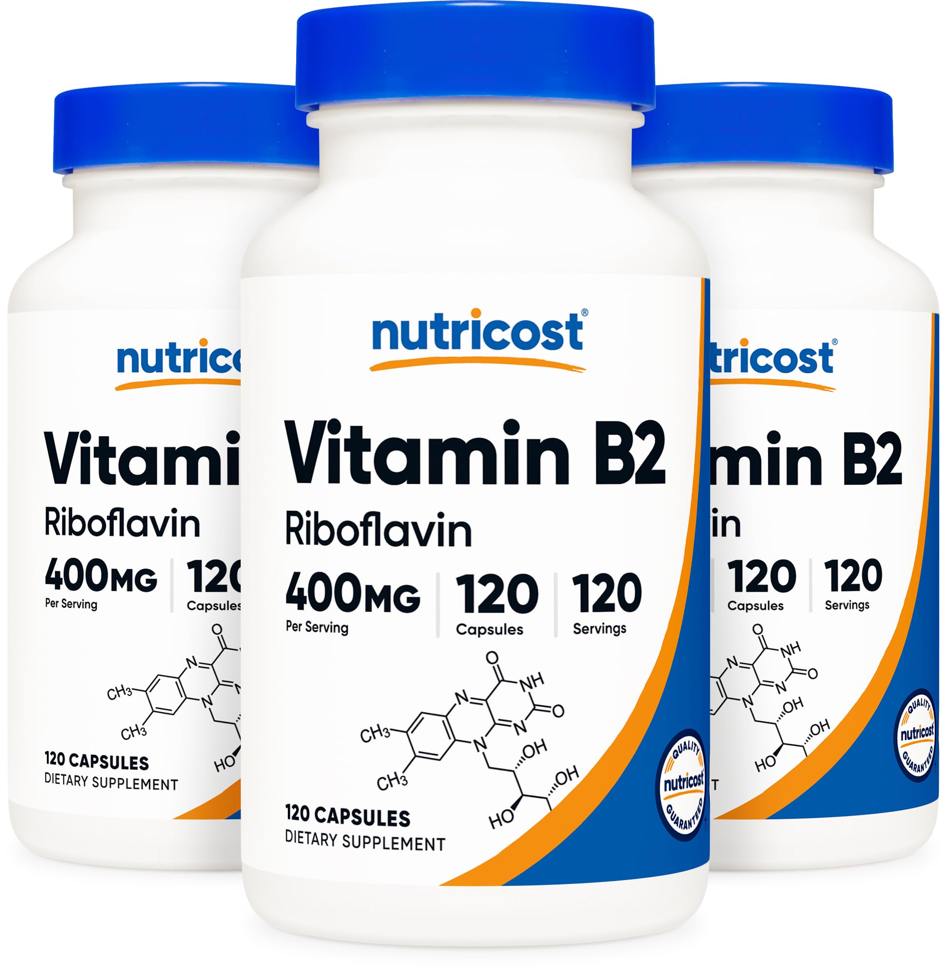 Nutricost Vitamin B2 (Riboflavin) 400mg, 120 Capsules - Gluten Free, Non-GMO - PrimeBioHealth - canada supplements