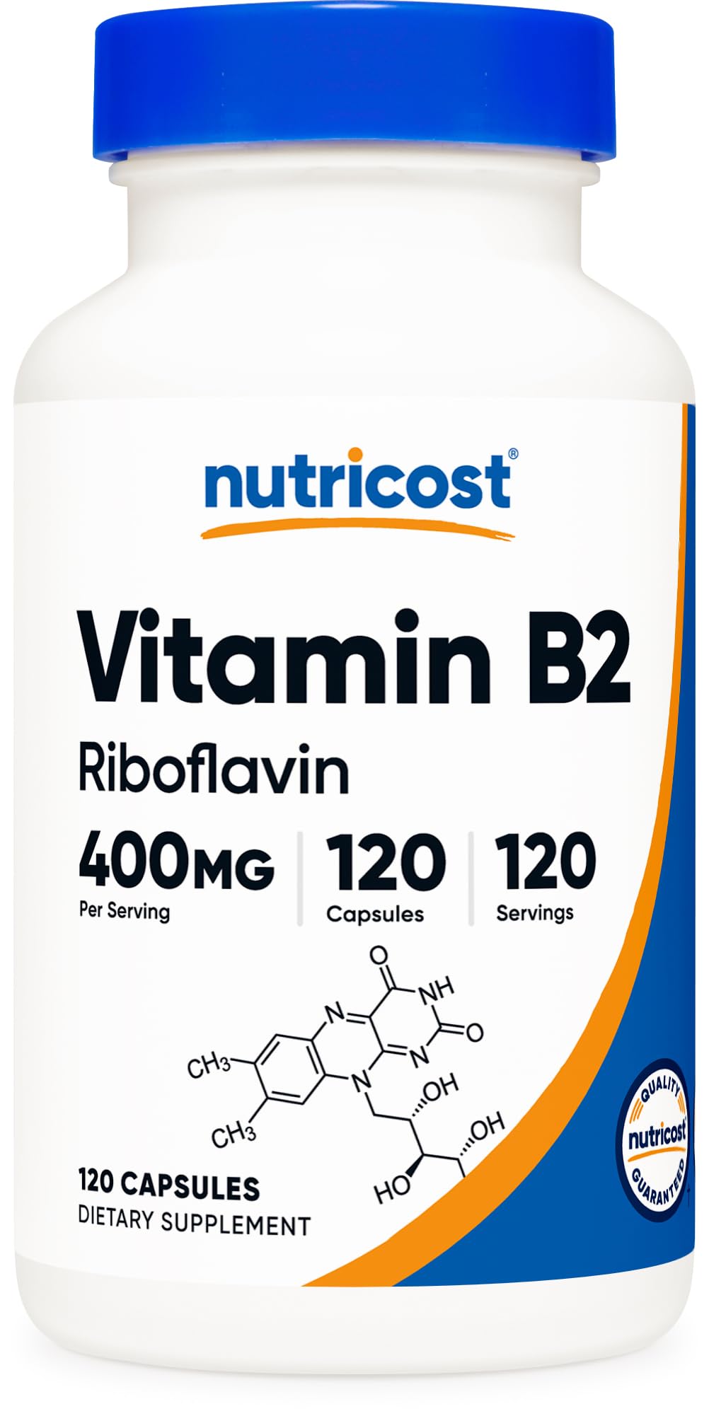 Nutricost Vitamin B2 (Riboflavin) 400mg, 120 Capsules - Gluten Free, Non-GMO - PrimeBioHealth - canada supplements
