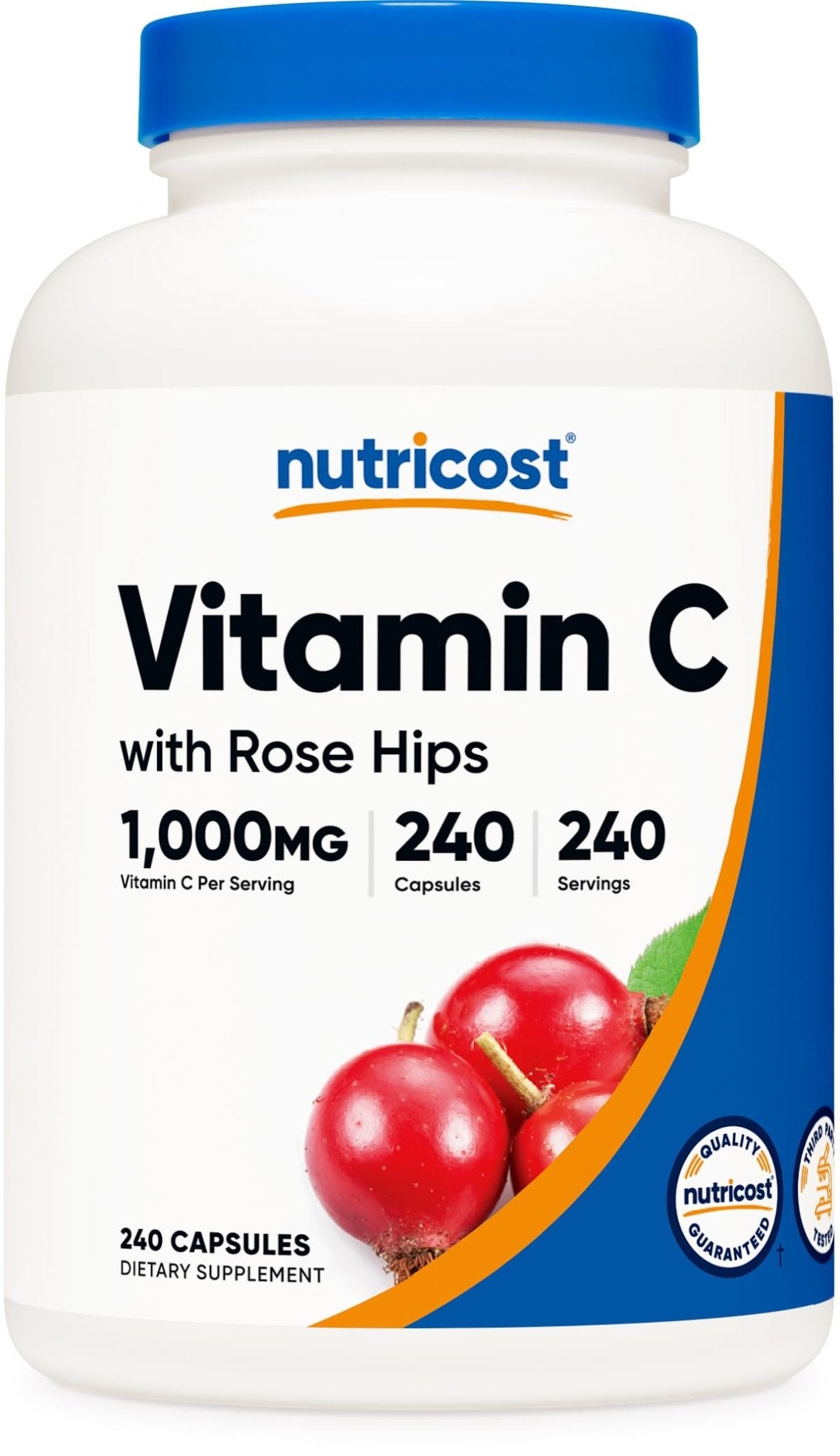 Nutricost Vitamin C with Rose Hips 1025mg, 240 Capsules - Vitamin C 1,000mg, Rose Hips 25mg, Premium - PrimeBioHealth - canada supplements