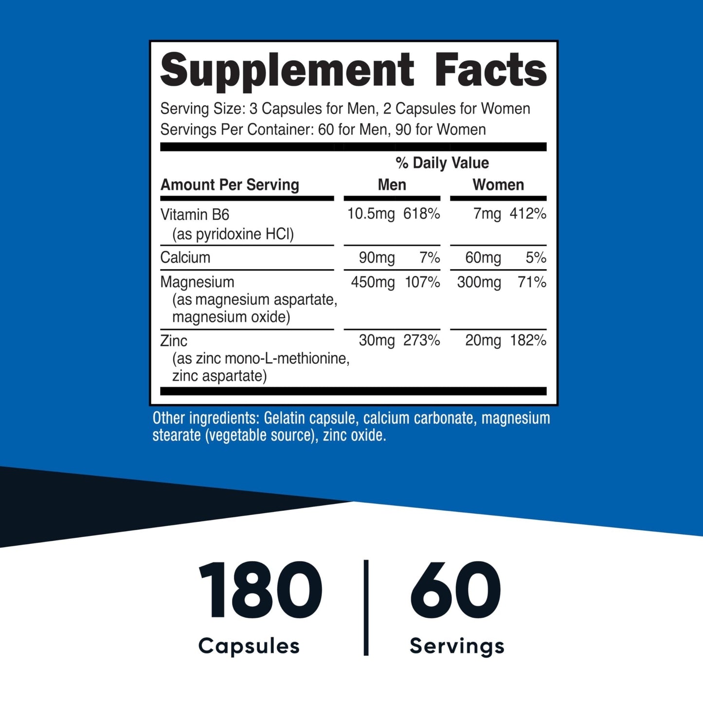 Nutricost ZMA 180 Capsules - Non-GMO and Gluten Free ZMA Supplement - PrimeBioHealth - canada supplements