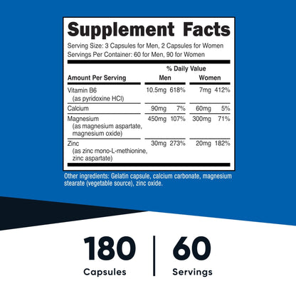 Nutricost ZMA 180 Capsules - Non-GMO and Gluten Free ZMA Supplement - PrimeBioHealth - canada supplements