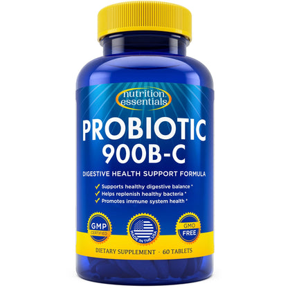 Nutrition Essentials Probiotics for Women and Men - with Lactase Enzyme and Prebiotic Fiber for Digestive Health - 80 Percent + More Potent Supplement - PrimeBioHealth - canada supplements