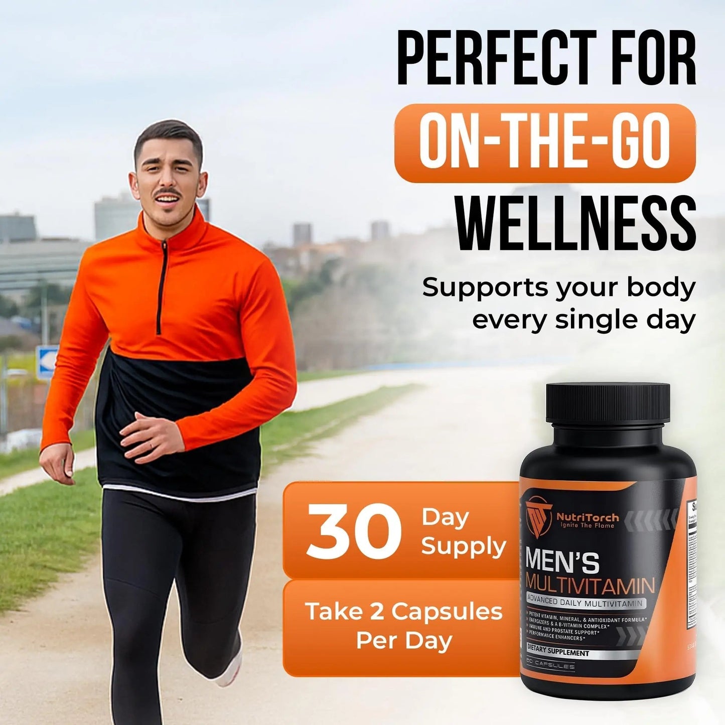 NutriTorch Multivitamin for Men – Adult Dietary Supplement with Vitamins A, C & D, Minerals & Antioxidants for Immune Support, Increased Energy - PrimeBioHealth - canada supplements