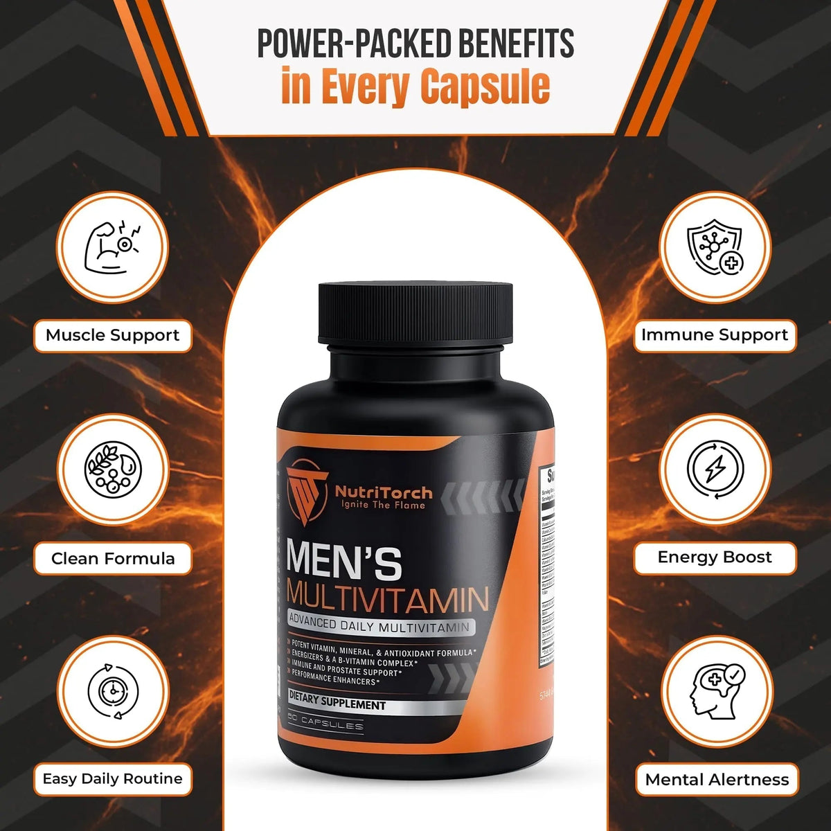 NutriTorch Multivitamin for Men – Adult Dietary Supplement with Vitamins A, C & D, Minerals & Antioxidants for Immune Support, Increased Energy - PrimeBioHealth - canada supplements