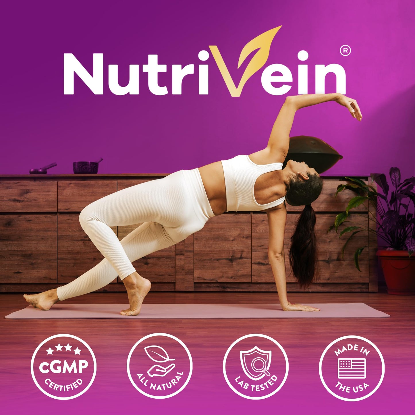 Nutrivein Premium Resveratrol 1450mg - 120 Caps: Pure Trans Resveratrol Supplement Enhanced with Green Tea Leaf & Acai Berry - PrimeBioHealth - canada supplements