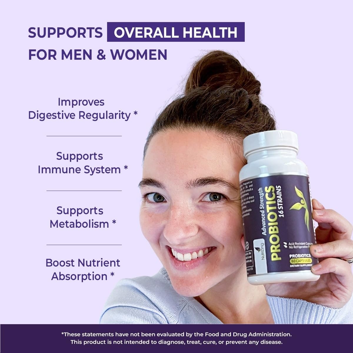 NutriZing Vegan Probiotics for Digestive Health - 30 Billion CFU & 16 strains - Bifidobacterium & Lactobacillus Probiotics for Men & Women - PrimeBioHealth - canada supplements