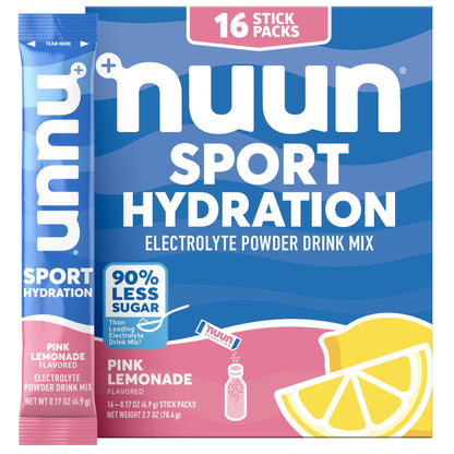 Nuun Sport Electrolyte Powder Packets with Magnesium, Calcium, Potassium, Chloride, and Sodium, Hydration Packets for On-the-Go, Pink Lemonade Flavor, Gluten Free & Vegan, - PrimeBioHealth - canada supplements
