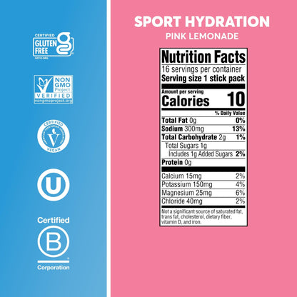 Nuun Sport Electrolyte Powder Packets with Magnesium, Calcium, Potassium, Chloride, and Sodium, Hydration Packets for On-the-Go, Pink Lemonade Flavor, Gluten Free & Vegan, - PrimeBioHealth - canada supplements
