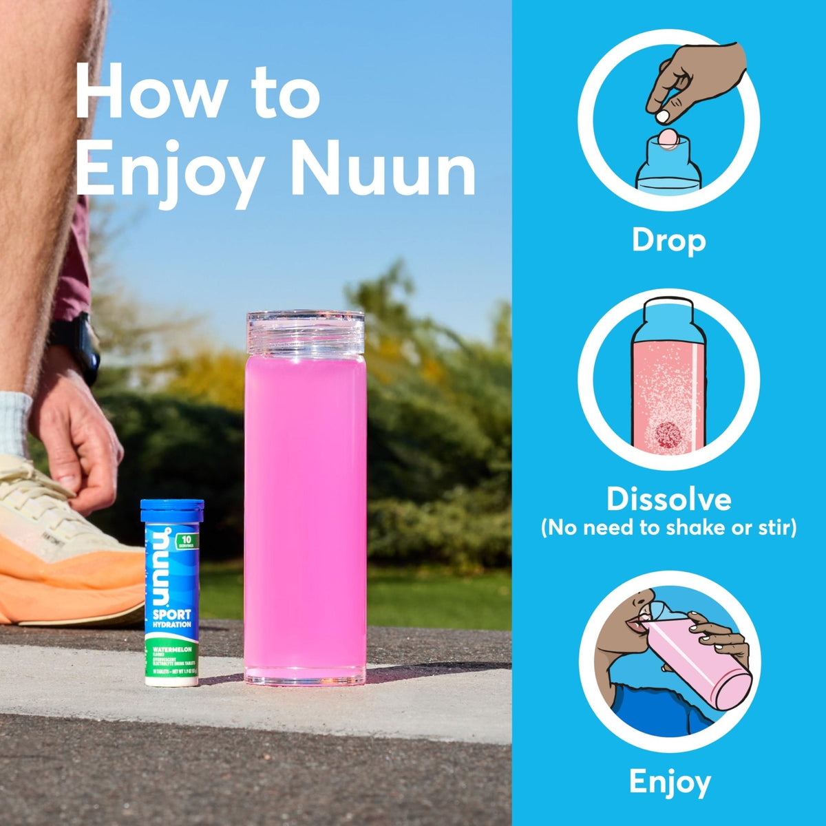 Nuun Sport Electrolyte Tablets with Magnesium, Calcium, Potassium, Chloride & Sodium, Gluten Free & Vegan, Mixed Flavor, 4 Pack (40 Servings Total) - PrimeBioHealth - canada supplements