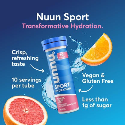 Nuun Sport Electrolyte Tablets with Magnesium, Calcium, Potassium, Chloride & Sodium, Gluten Free & Vegan, Mixed Flavor, 4 Pack (40 Servings Total) - PrimeBioHealth - canada supplements