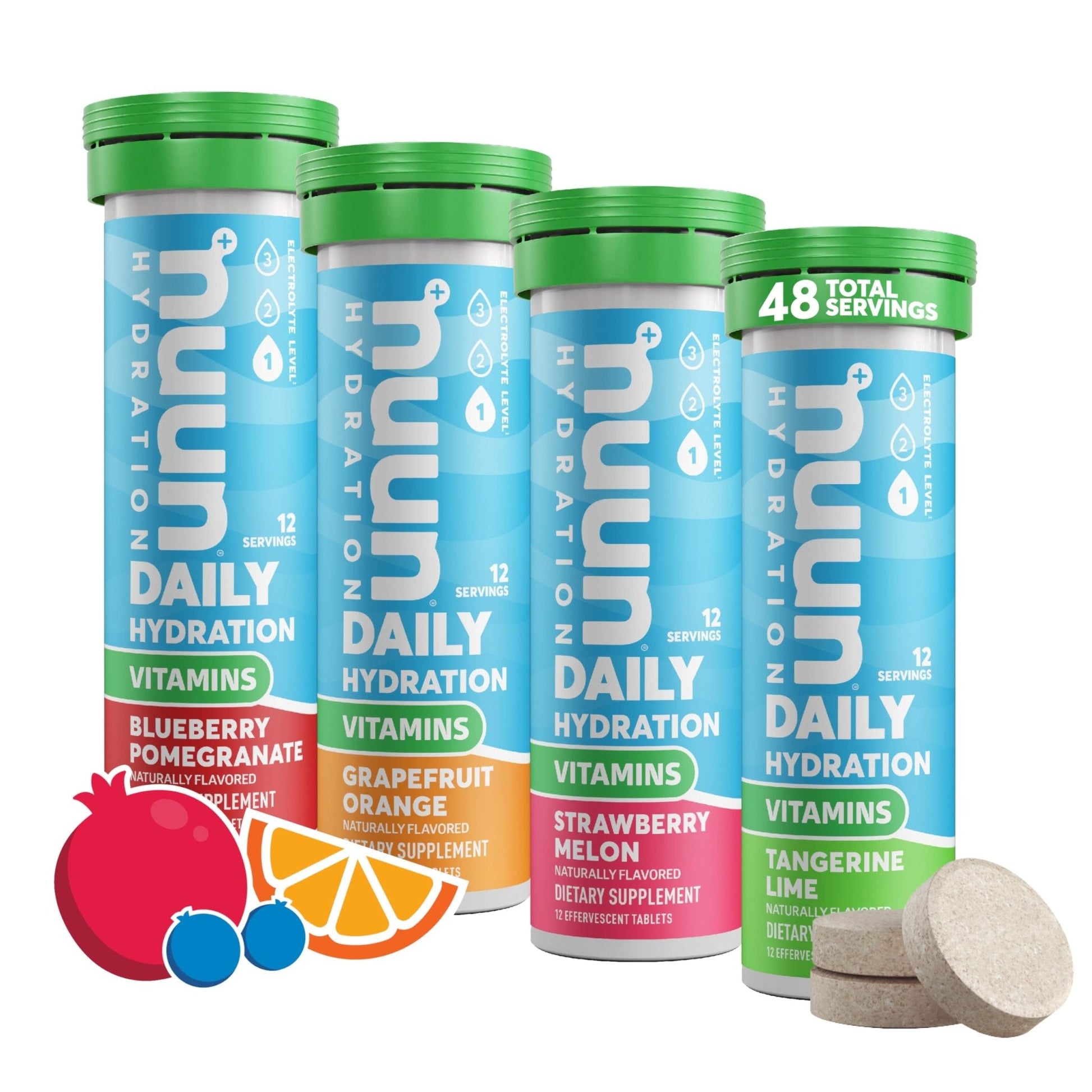 Nuun Vitamins Electrolyte Tablets with Vitamin D, C, E, A, & B6, Folic Acid, Magnesium & 4 Other Essential Electrolytes, Gluten Free & Vegan - PrimeBioHealth - canada supplements