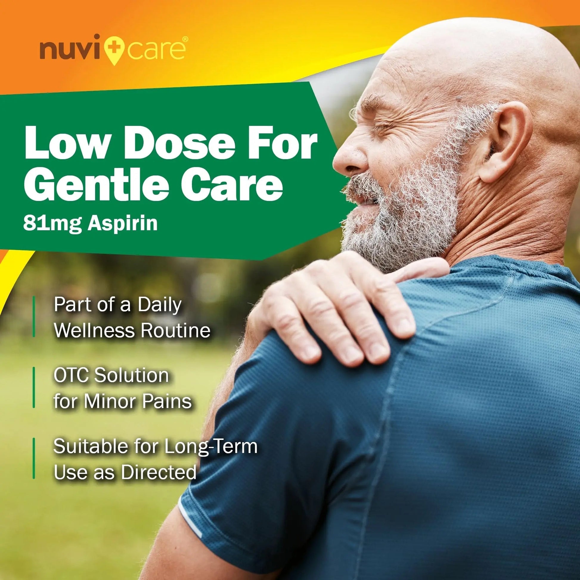 NUVICARE Low Dose Aspirin 81mg for Adults Coated Caplets - Compare to Active Ingredient in Low Dose Bayer Aspirin for Adults - Safety Coated (300 Count) - PrimeBioHealth - canada supplements