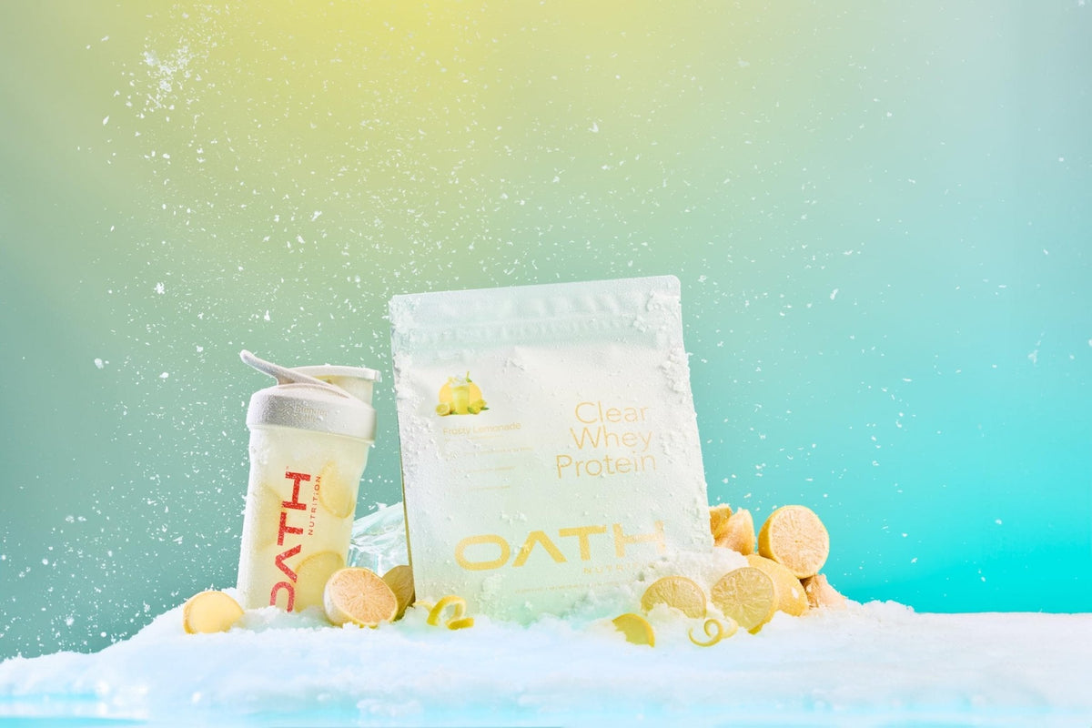Oath Nutrition Clear Whey Isolate Protein Powder, Frosty Lemonade, 20g Complete Protein per Serving, No Added Sugar, Grass-Fed, 21 Servings - PrimeBioHealth - canada supplements
