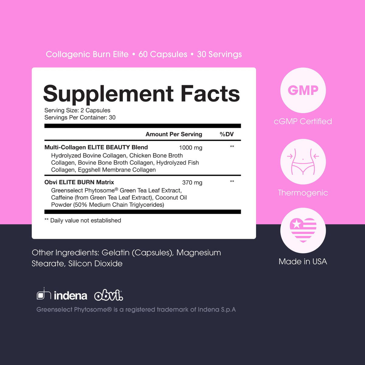Obvi Burn Elite - Collagen Supplement for Women - Fitness Support - Metabolism Support Supplement - Healthy Mobility - Natural Thermogenic Formula - PrimeBioHealth - canada supplements