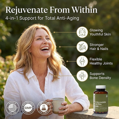 Offernova Collagen Ultra Hydrolyzed Collagen Supplements - 3000mg Anti Aging Bovine Collagen Peptides for Healthy Joints, Bones, Hair and Skin. - PrimeBioHealth - canada supplements