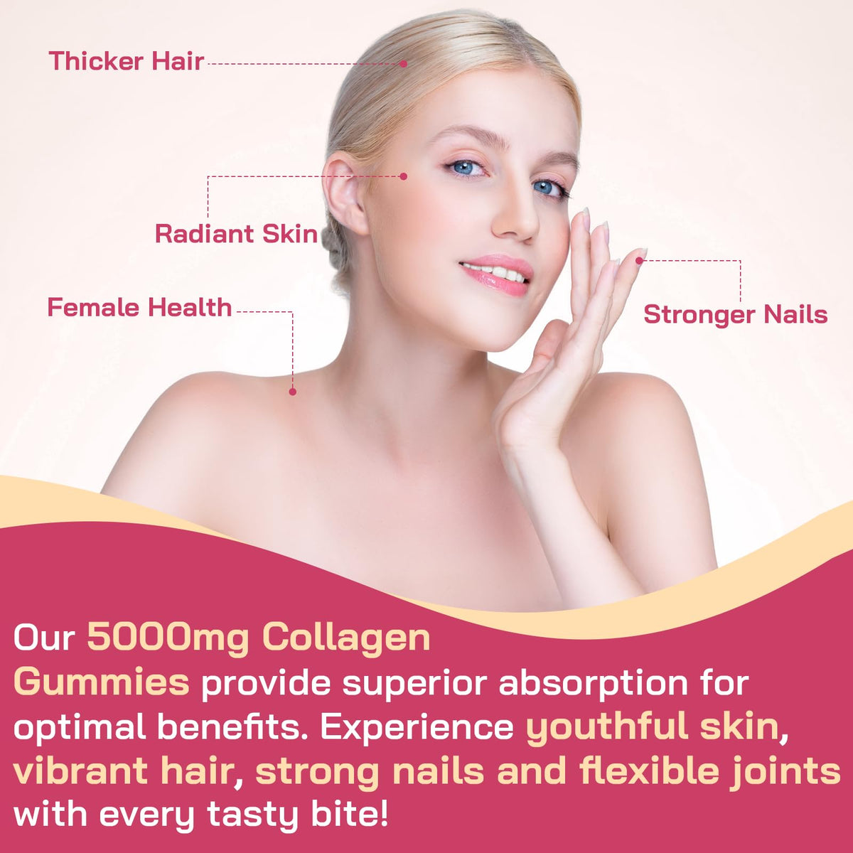 OHaboth Collagen Gummies for Women, Hydrolyzed Collagen Peptides Type I, II, III, V, X, 0 Sugar - Collagen Gummies for Skin, Wrinkles, Hair, Nails - PrimeBioHealth - canada supplements