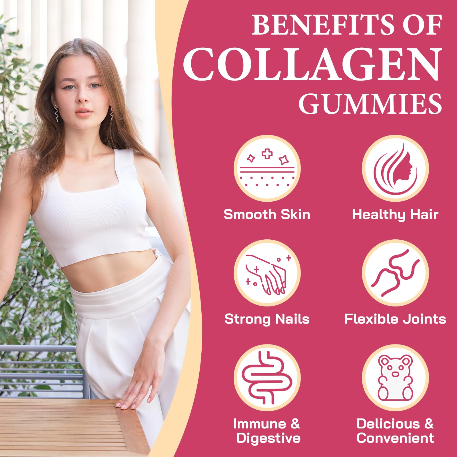 OHaboth Collagen Gummies for Women, Hydrolyzed Collagen Peptides Type I, II, III, V, X, 0 Sugar - Collagen Gummies for Skin, Wrinkles, Hair, Nails - PrimeBioHealth - canada supplements