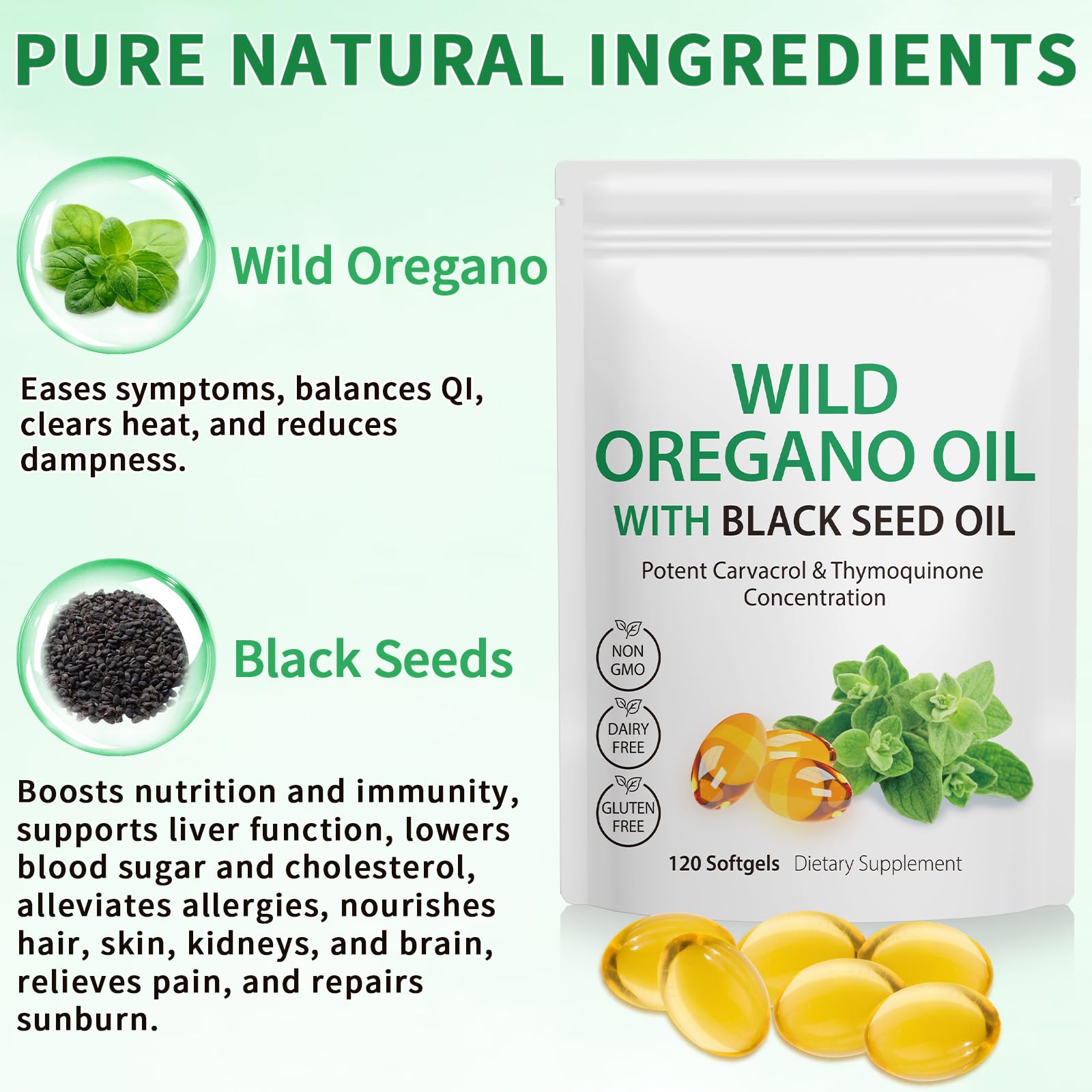 Oil of Oregano with Black Seed Oil, 6000mg Oregano Oil Capsules Organic, of Oregano - PrimeBioHealth - canada supplements