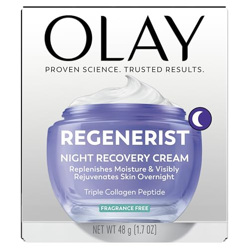 Olay Night Cream for Face, Anti-Aging Face Moisturizer for Women - Fragrance-Free Skin Care, Anti-Wrinkle, Exfoliate, Smooths Texture - PrimeBioHealth - canada supplements