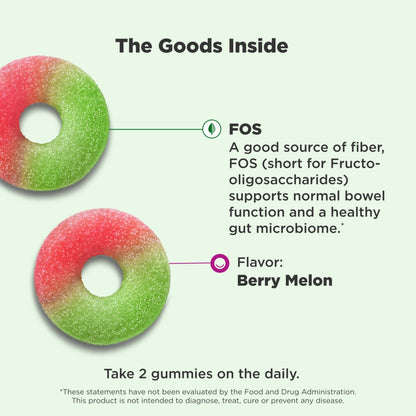 OLLY Fiber Gummy Rings, 5g Prebiotic Fiber, FOS (Fructo-oligosaccharides), Digestive Support, Berry Melon 50ct - PrimeBioHealth - canada supplements